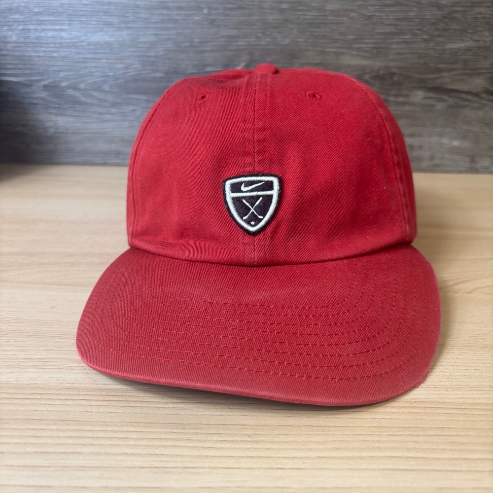 Vintage Nike Hat Cap Strap Back Red Golf Duluth East Greyhounds High School - Picture 2 of 10